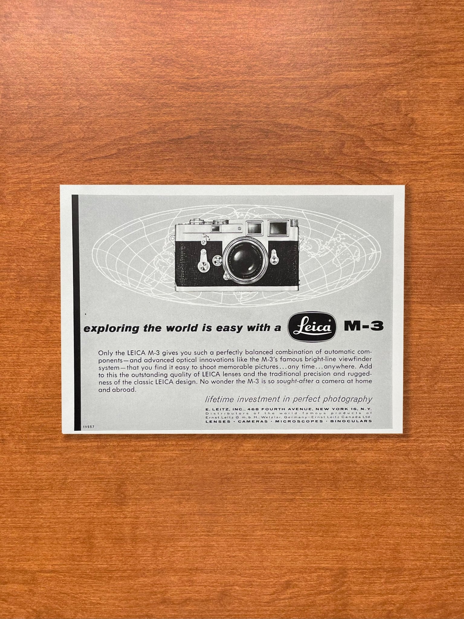 1957 Leica M - 3 "exploring the world is easy" Advertisement