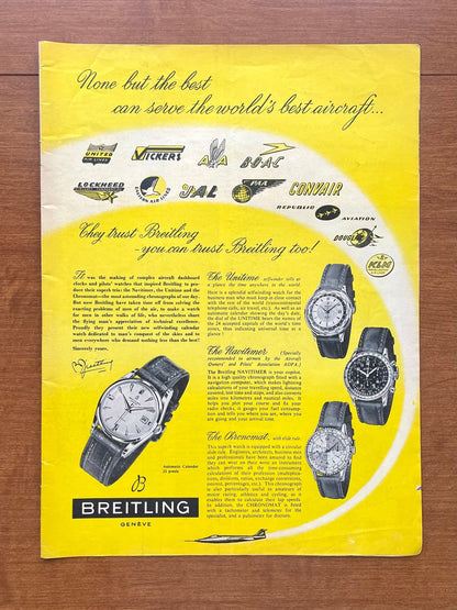 1958 Breitling TransOcean and Navitimer Advertisement