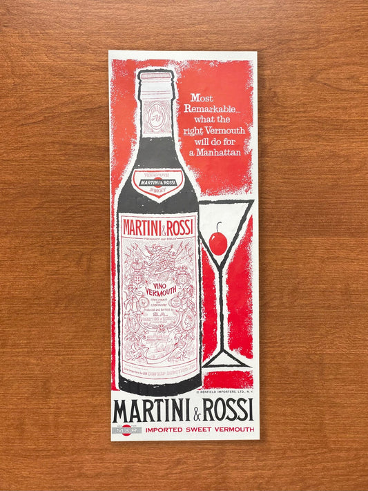 1958 Martini & Rossi Manhattan drink Advertisement