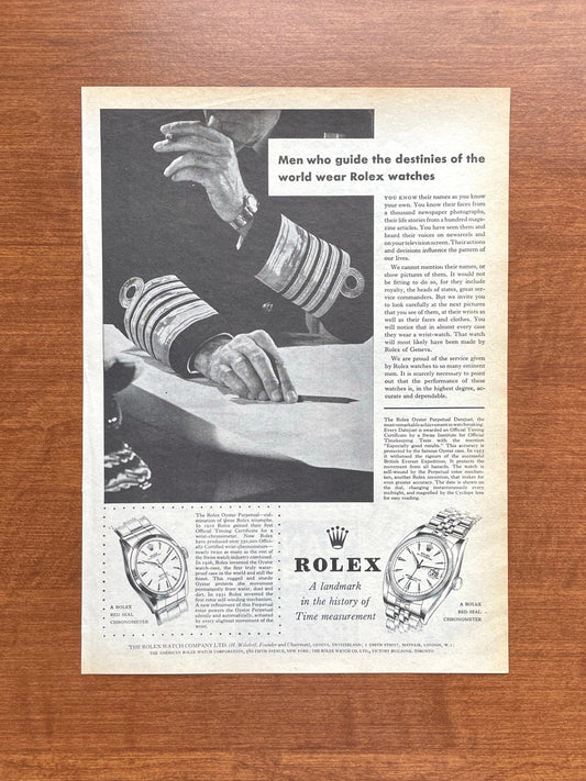 1958 Rolex Datejust "Men who guide the destinies..." Advertisement