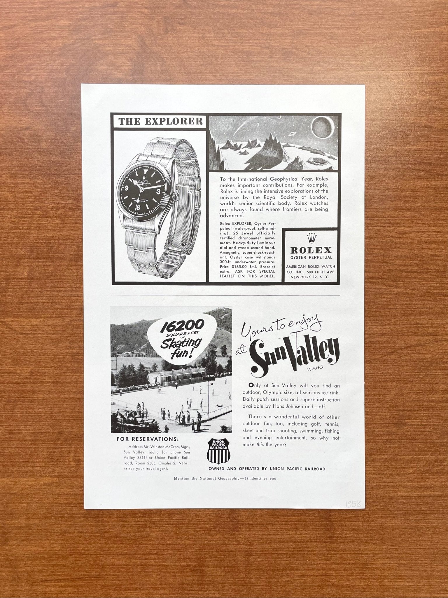 1958 Rolex Explorer Ref. 6610 Advertisement