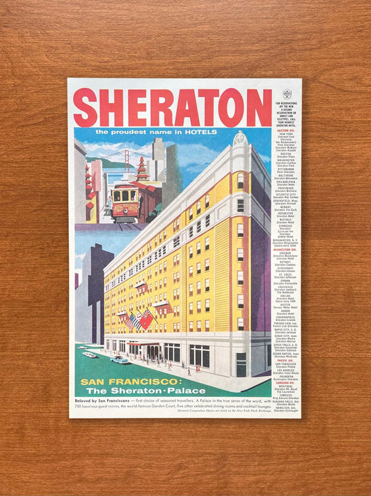 1958 Sheraton Hotel San Francisco Advertisement