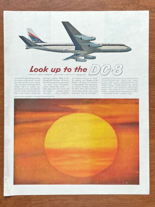 1959 Douglas DC-8 "look up to the DC-8" Advertisement