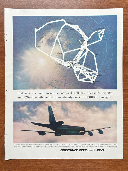 1960 Boeing 707 & 720 "fly around the world" Advertisement