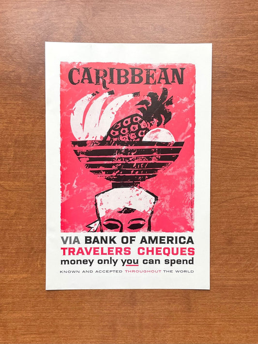 1960 Carribbean Travelers Cheques Advertisement
