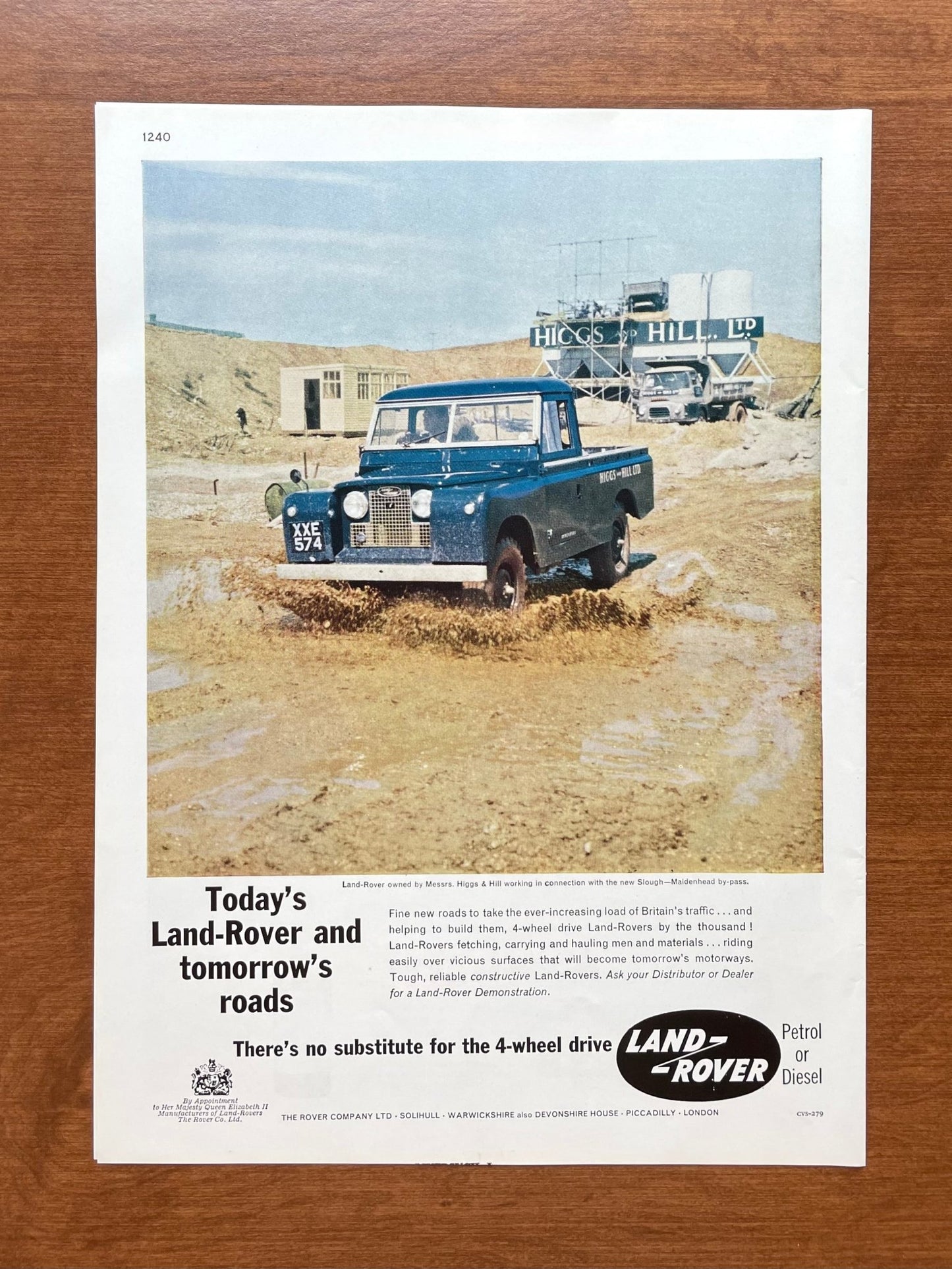 1960 Land Rover Series 2 "tomorrow's roads" Advertisement