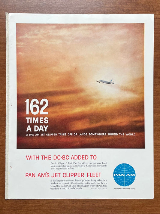 1960 Pan Am "162 Times a Day" DC-8C Advertisement