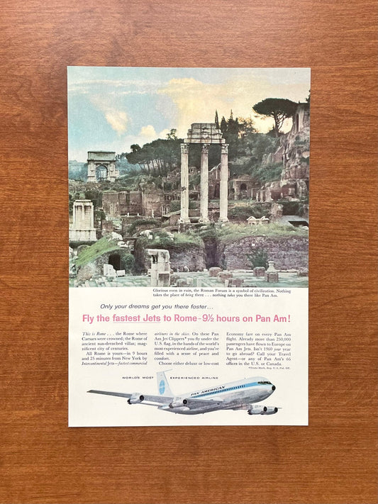 1960 Pan Am "fastest Jets to Rome" Advertisement