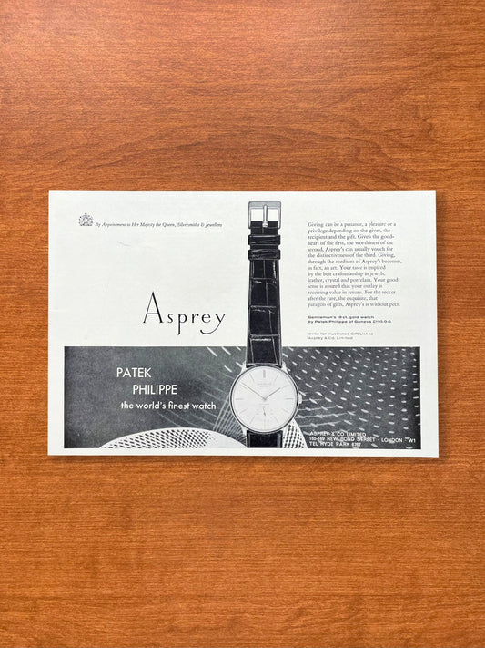 1960 Patek Philippe Ref. 3410 signed Asprey Advertisement