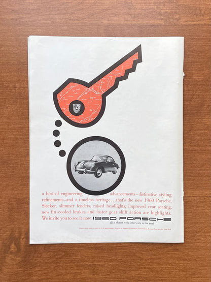 1960 Porsche "all it shares with other cars is the road" Advertisement