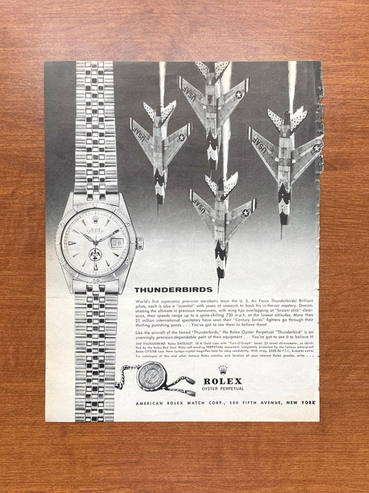 1960 Rolex Datejust "Thunderbirds" Advertisement