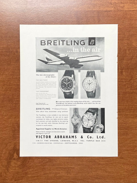 1961 Breitling Navitmer and Chronomat "...in the air" Advertisement