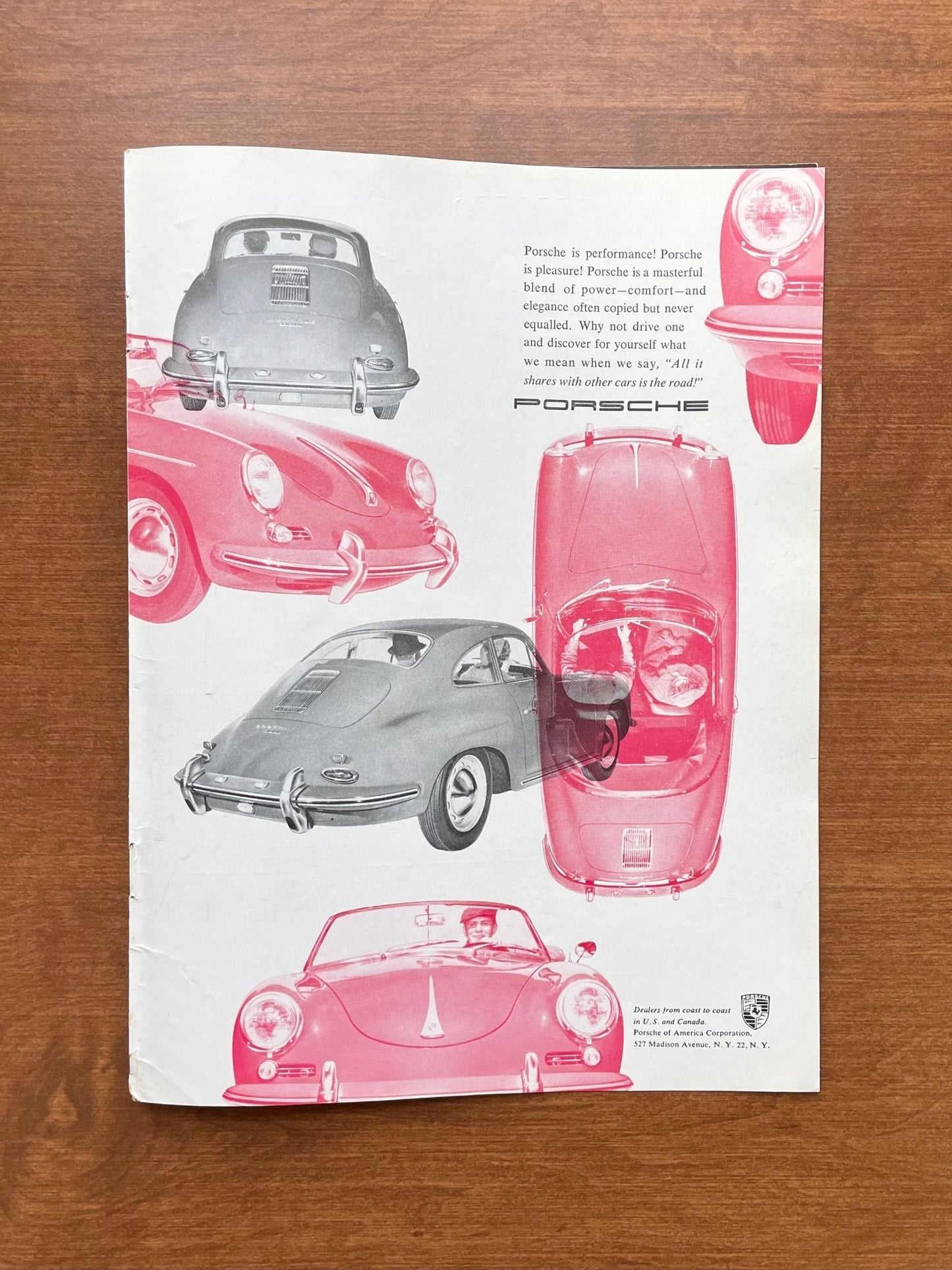 1961 Porsche "All it shares with other cars is the road!" Advertisement