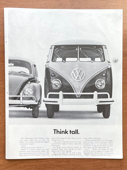 1961 Volkswagen VW Station Wagon "Think tall." Advertisement