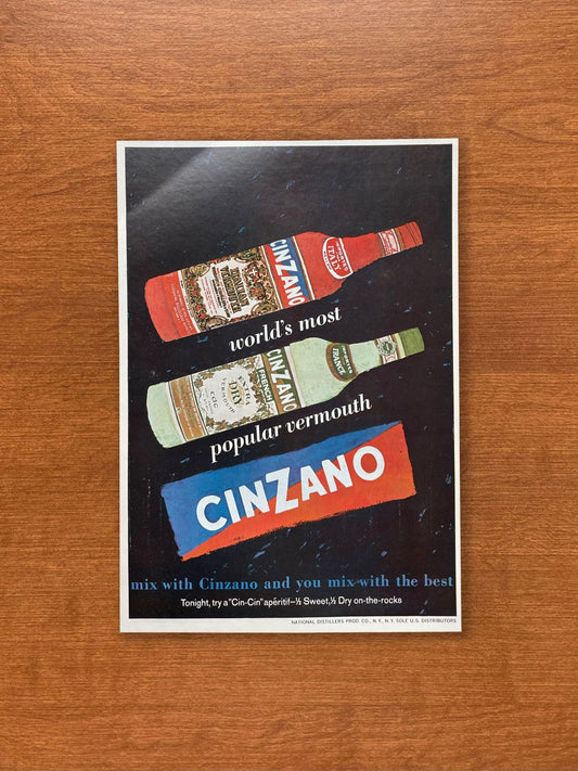 1962 Cinzano "world's most popular vermouth" Advertisement