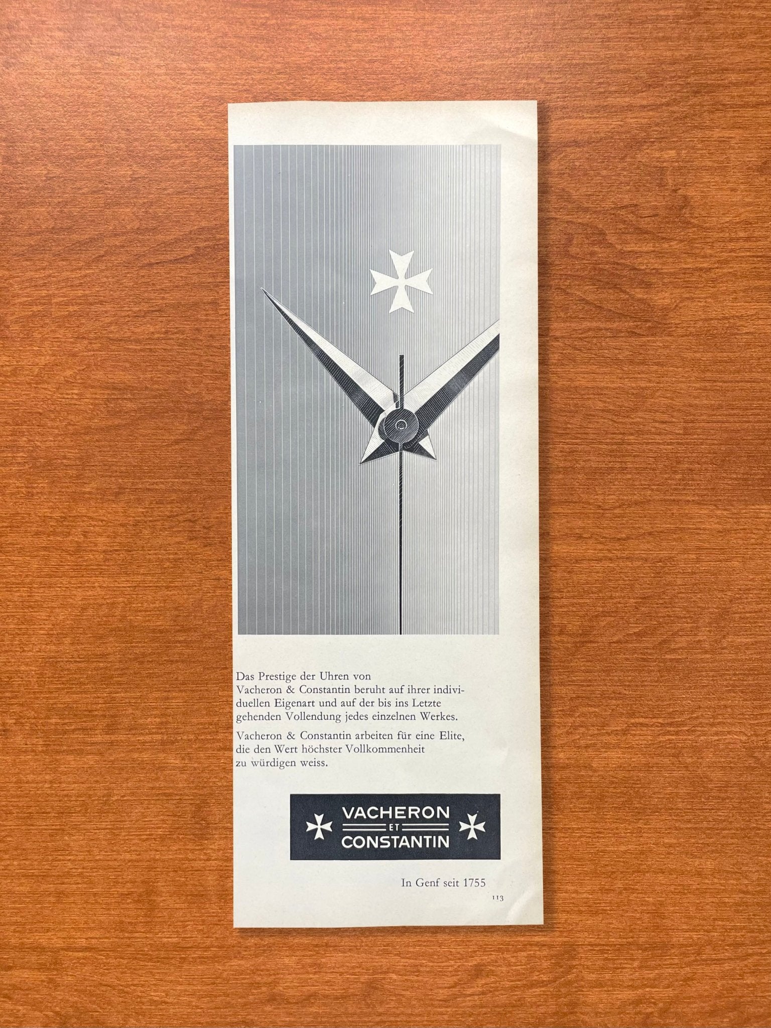 1962 Vacheron Constantin Advertisement in German