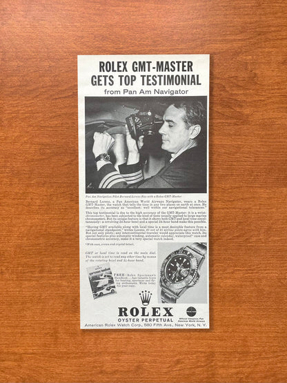 1962 Rolex GMT Master Ref. 1675 "Pan Am Navigator" Advertisement