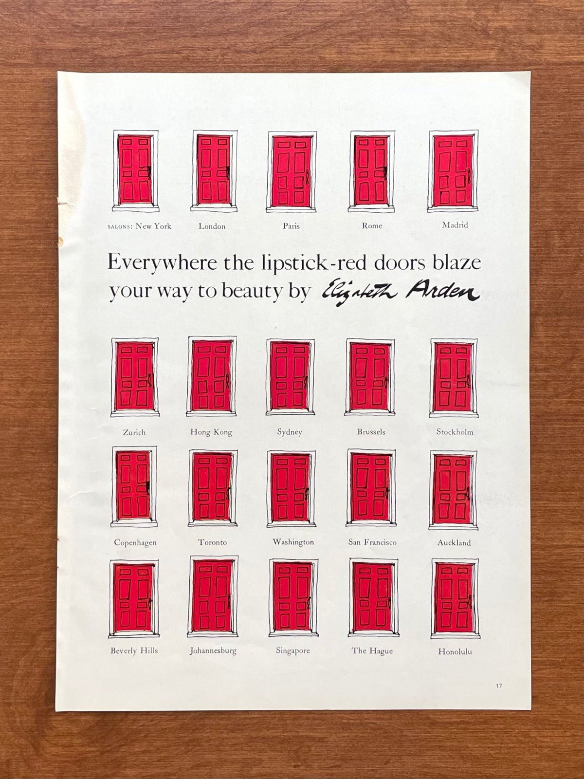 1963 Elizabeth Arden Red Doors Advertisement