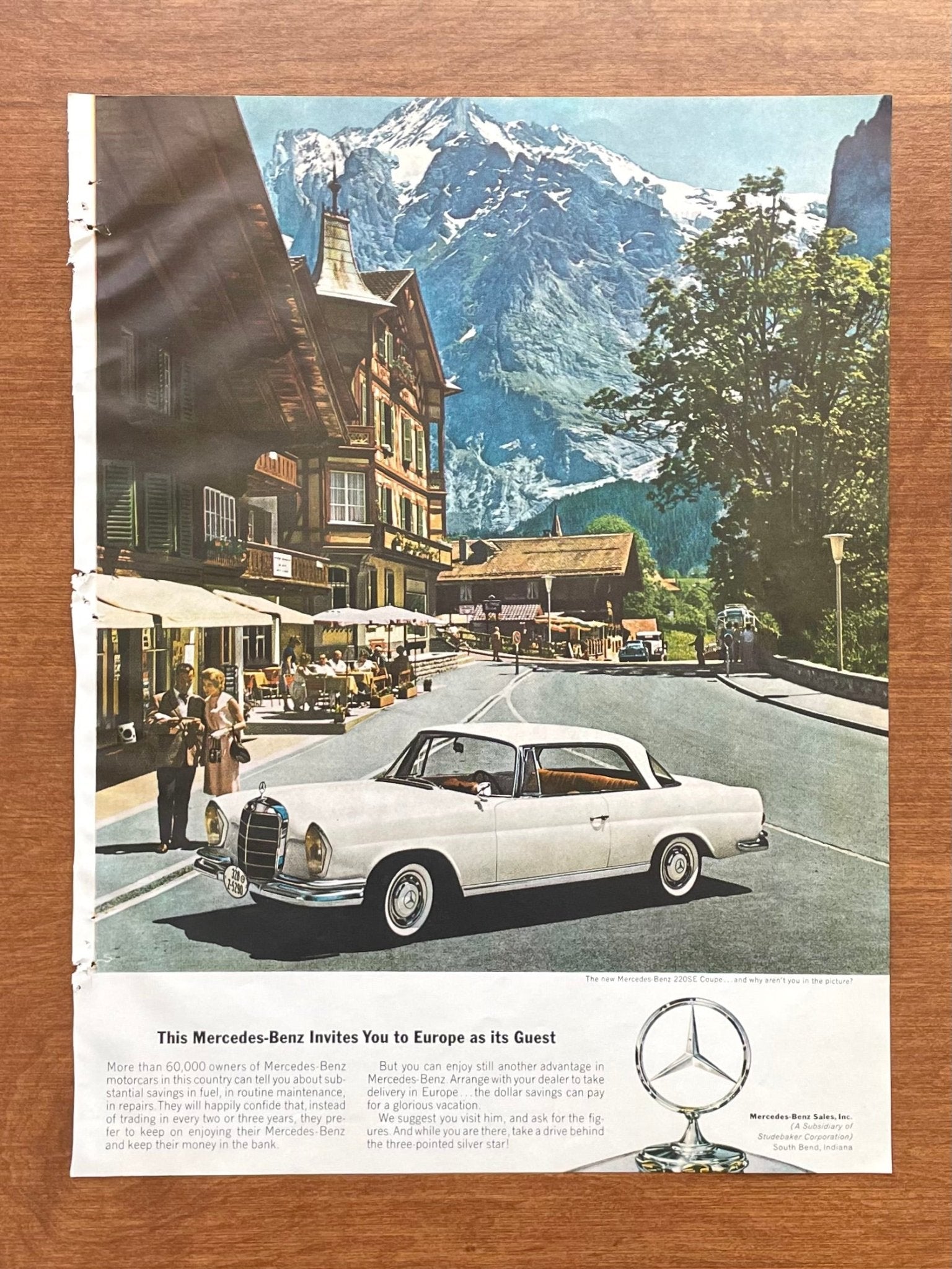 1963 Mercedes Benz 220SE Coupe "Invites You to Europe" Advertisement
