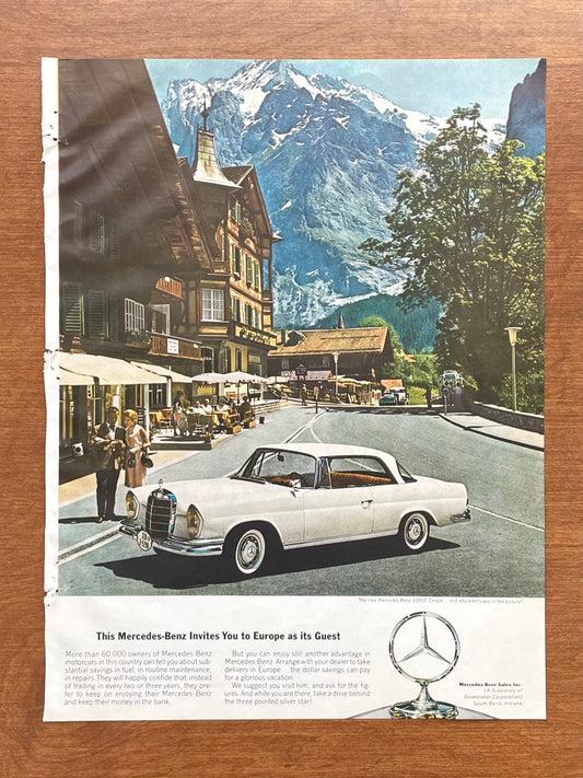 1963 Mercedes Benz 220SE Coupe "Invites You to Europe" Advertisement