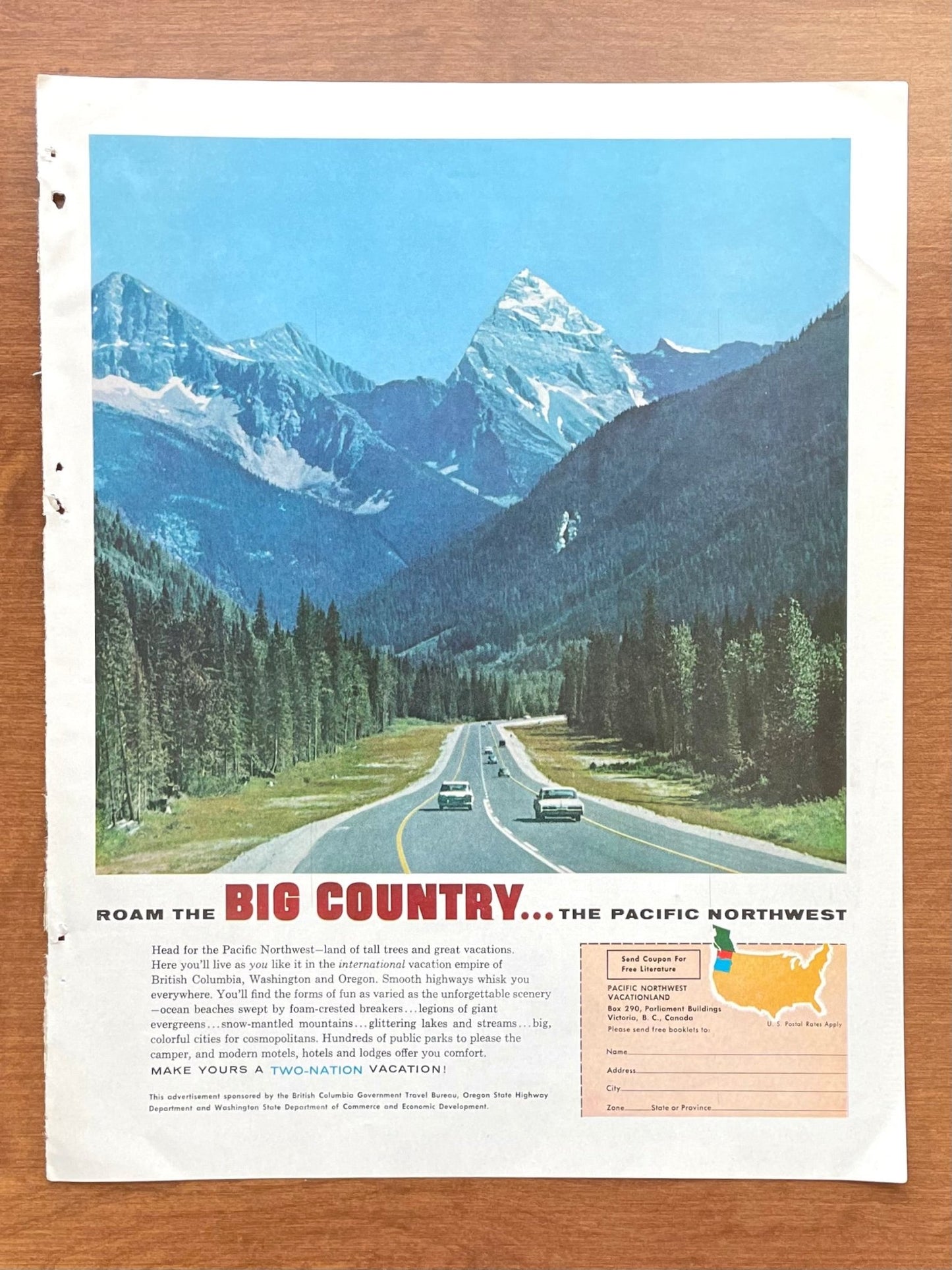 1963 Pacific Northwest "BIG COUNTRY" Travel Advertisement