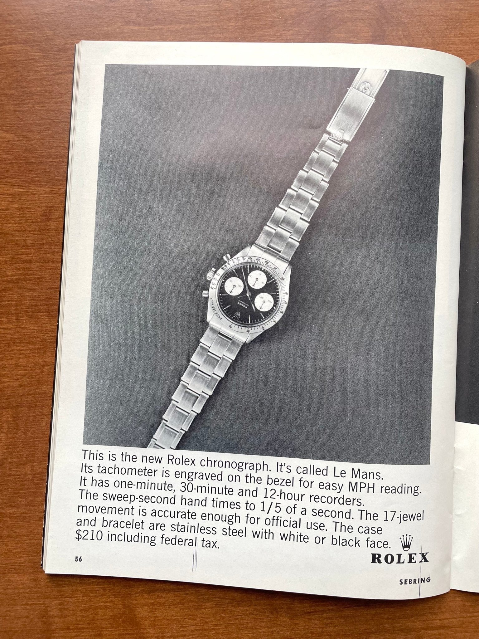 1964 Rolex "Le Mans" Daytona Ref. 6239 Advertisement