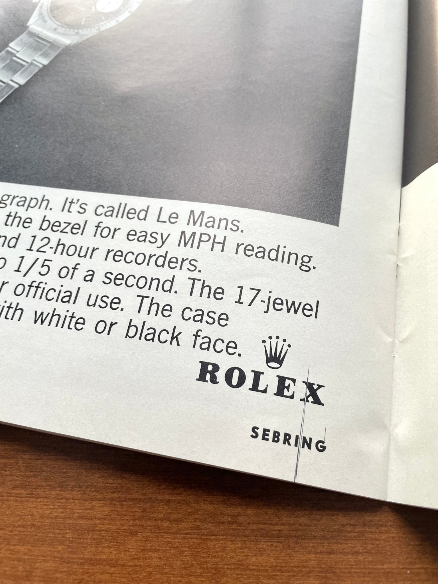 1964 Rolex "Le Mans" Daytona Ref. 6239 Advertisement