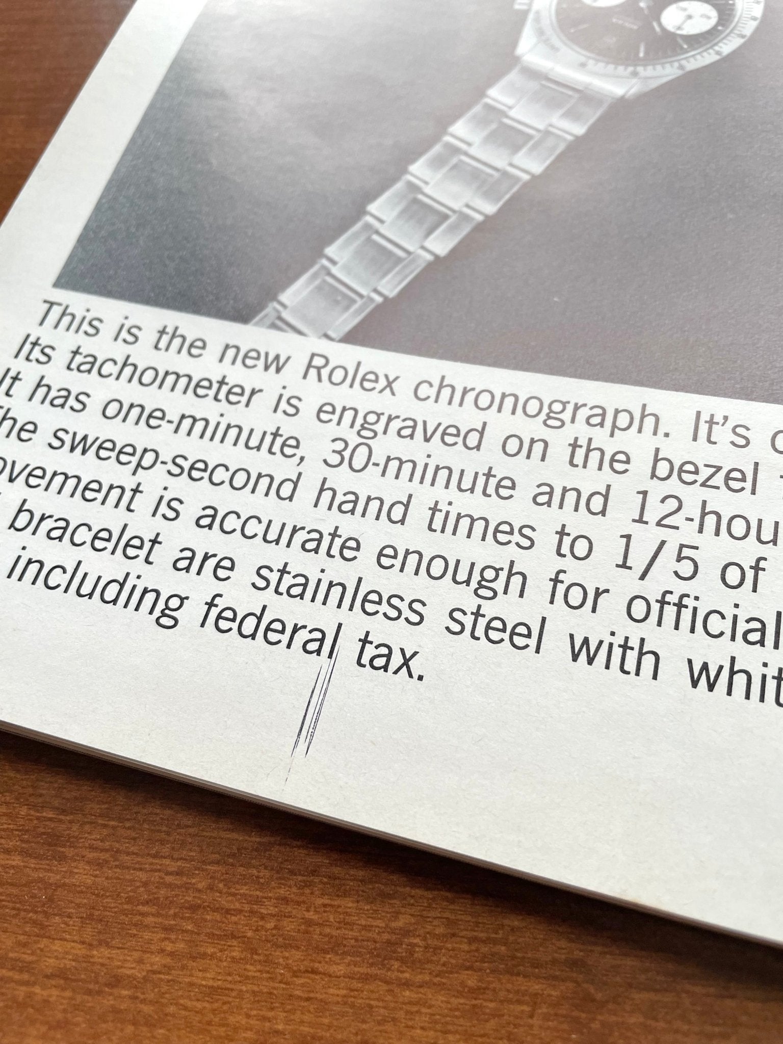 1964 Rolex "Le Mans" Daytona Ref. 6239 Advertisement