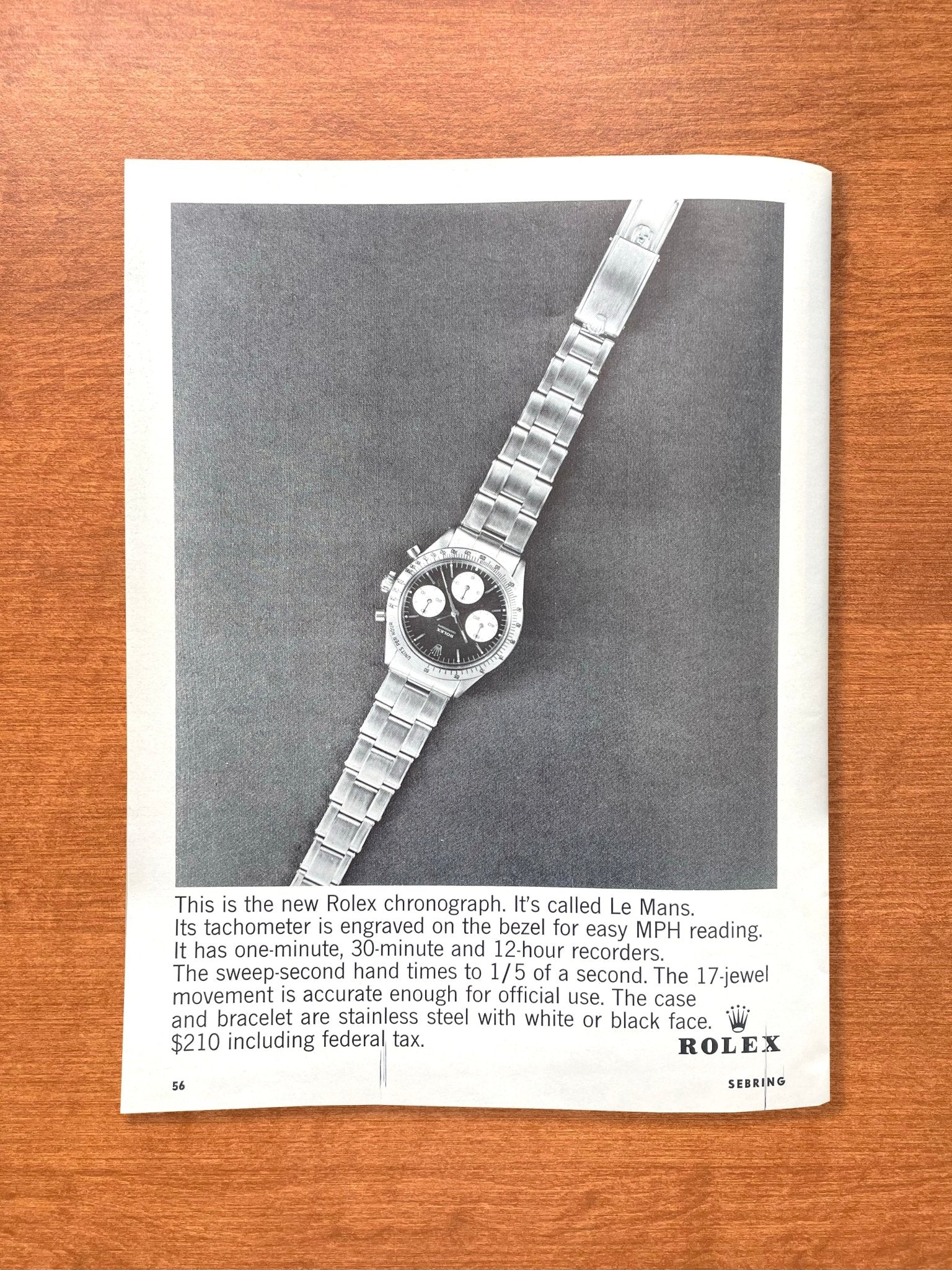 1964 Rolex "Le Mans" Daytona Ref. 6239 Advertisement