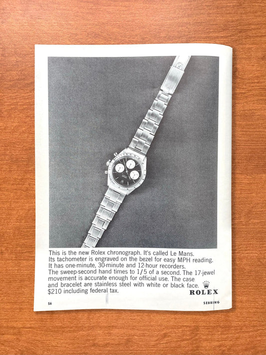 1964 Rolex "Le Mans" Daytona Ref. 6239 Advertisement