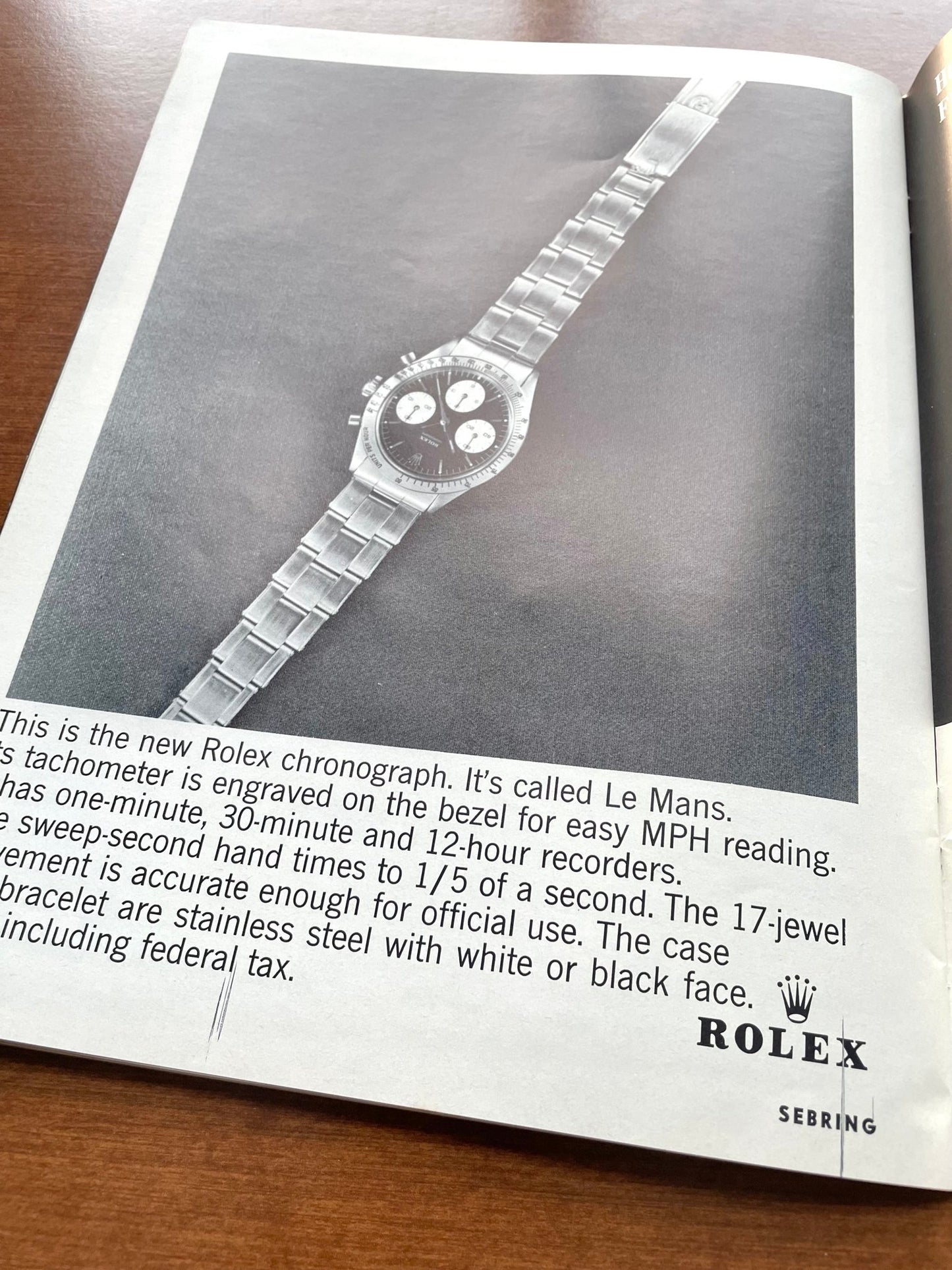 1964 Rolex "Le Mans" Daytona Ref. 6239 Advertisement