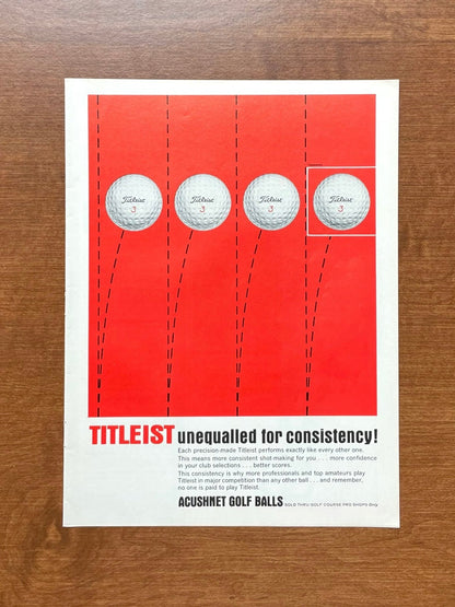 1964 Titleist Golf Ball "unequalled for consistency!" Advertisement
