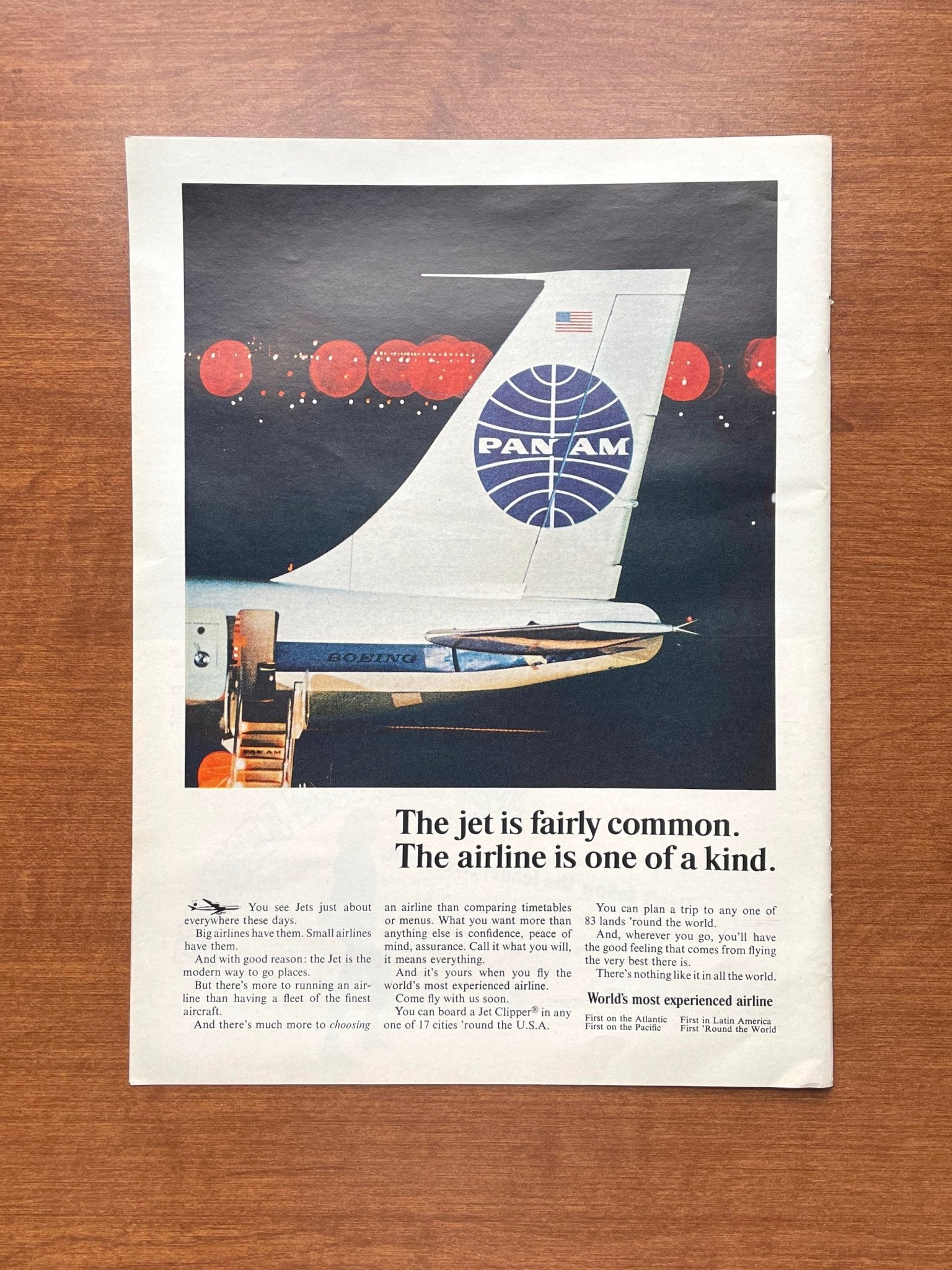 Jet Advertisement 1965 Boeing feat. Pan Am