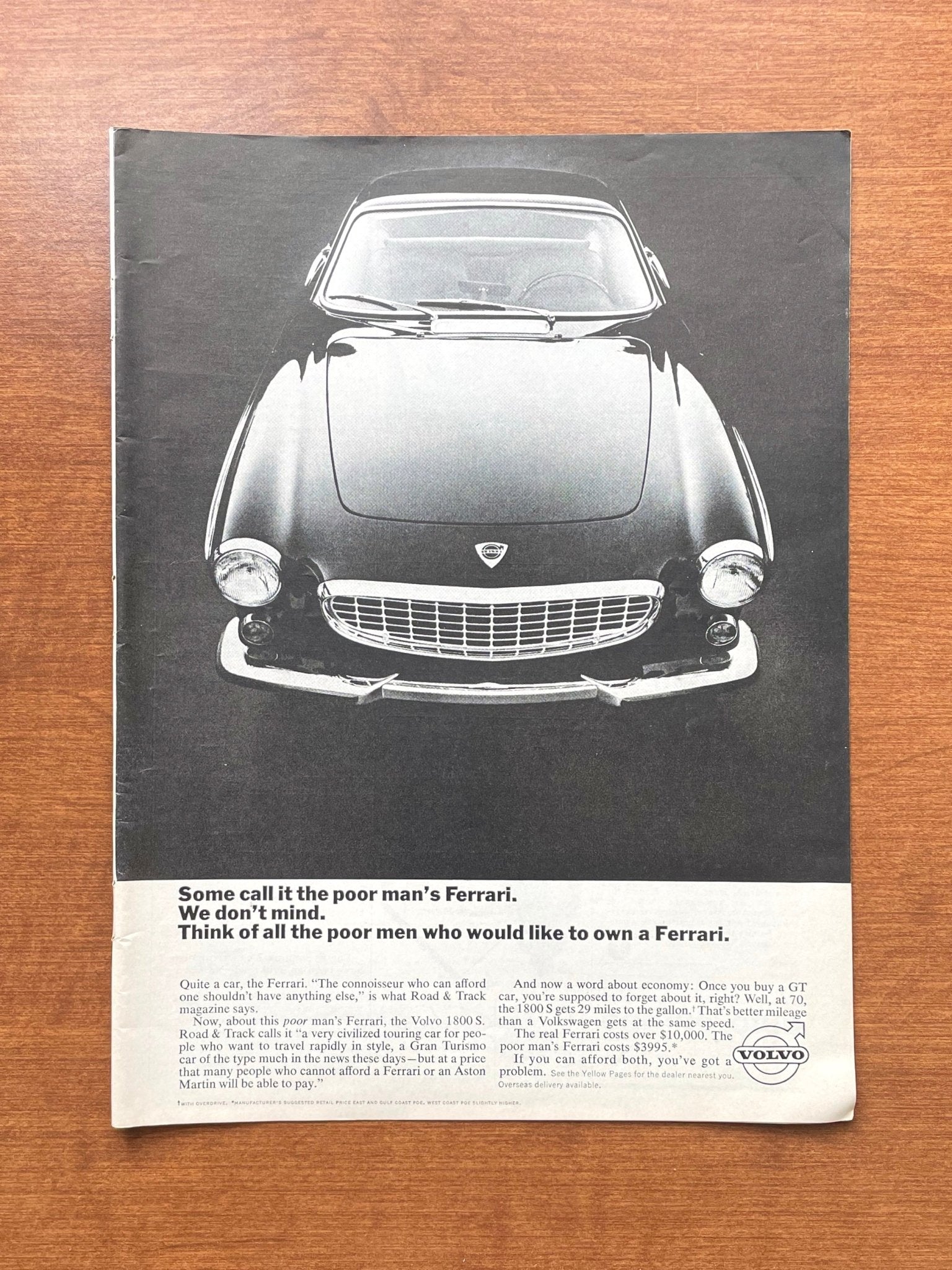 1965 Volvo 1800 "Poor man's Ferrari" Advertisement