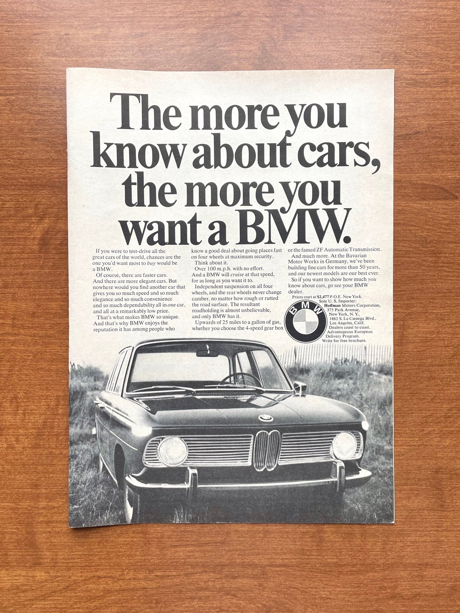1966 BMW "The more you want a BMW." Advertisement