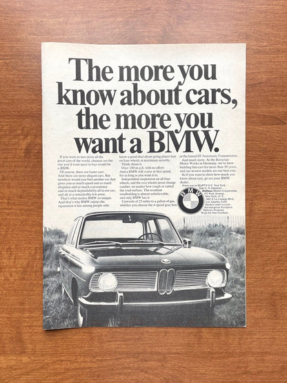 1966 BMW "The more you want a BMW." Advertisement