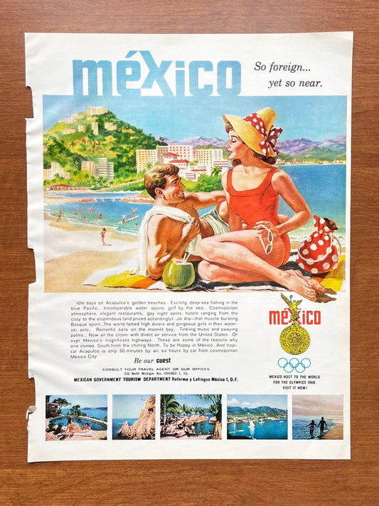 1966 Mexico "So foreign... yet so near" Advertisement