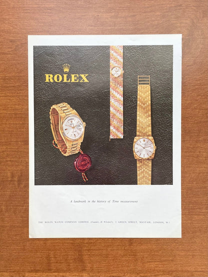 1966 Rolex Day Date Ref. 1803 "Landmark in the history of Time" Advertisement