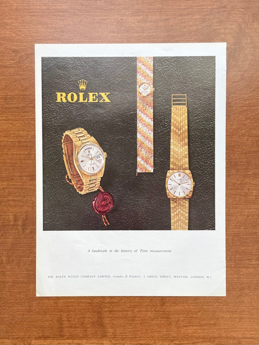 1966 Rolex Day Date Ref. 1803 "Landmark in the history of Time" Advertisement