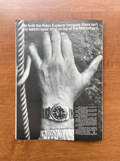 1966 Rolex Explorer Ref. 1016 "Top of the Matterhorn" Advertisement