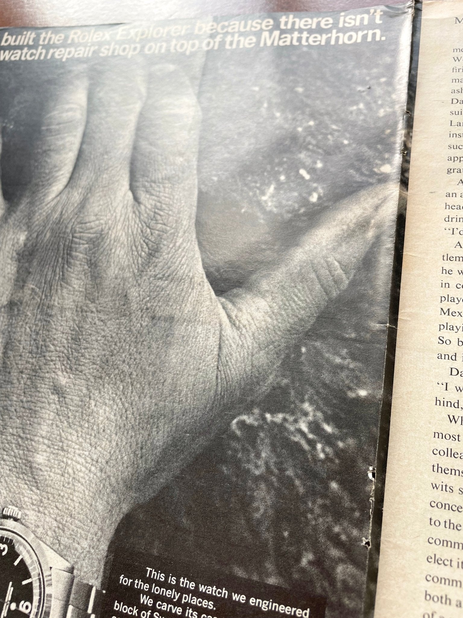 1966 Rolex Explorer Ref. 1016 "Top of the Matterhorn" Advertisement