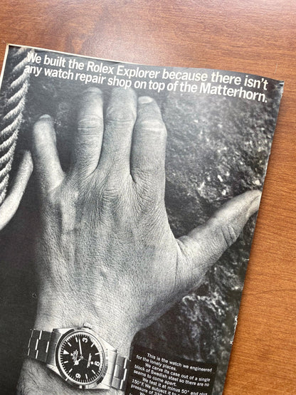 1966 Rolex Explorer Ref. 1016 "Top of the Matterhorn" Advertisement