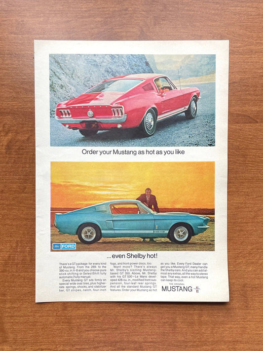 1967 Ford Mustang GT 350 and Shelby GT 500 Advertisement