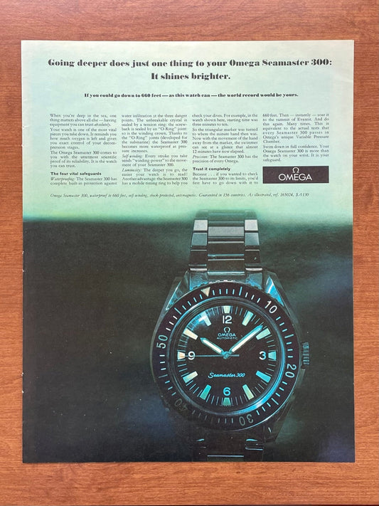 1967 Omega Seamaster 300 "shines brighter" Advertisement