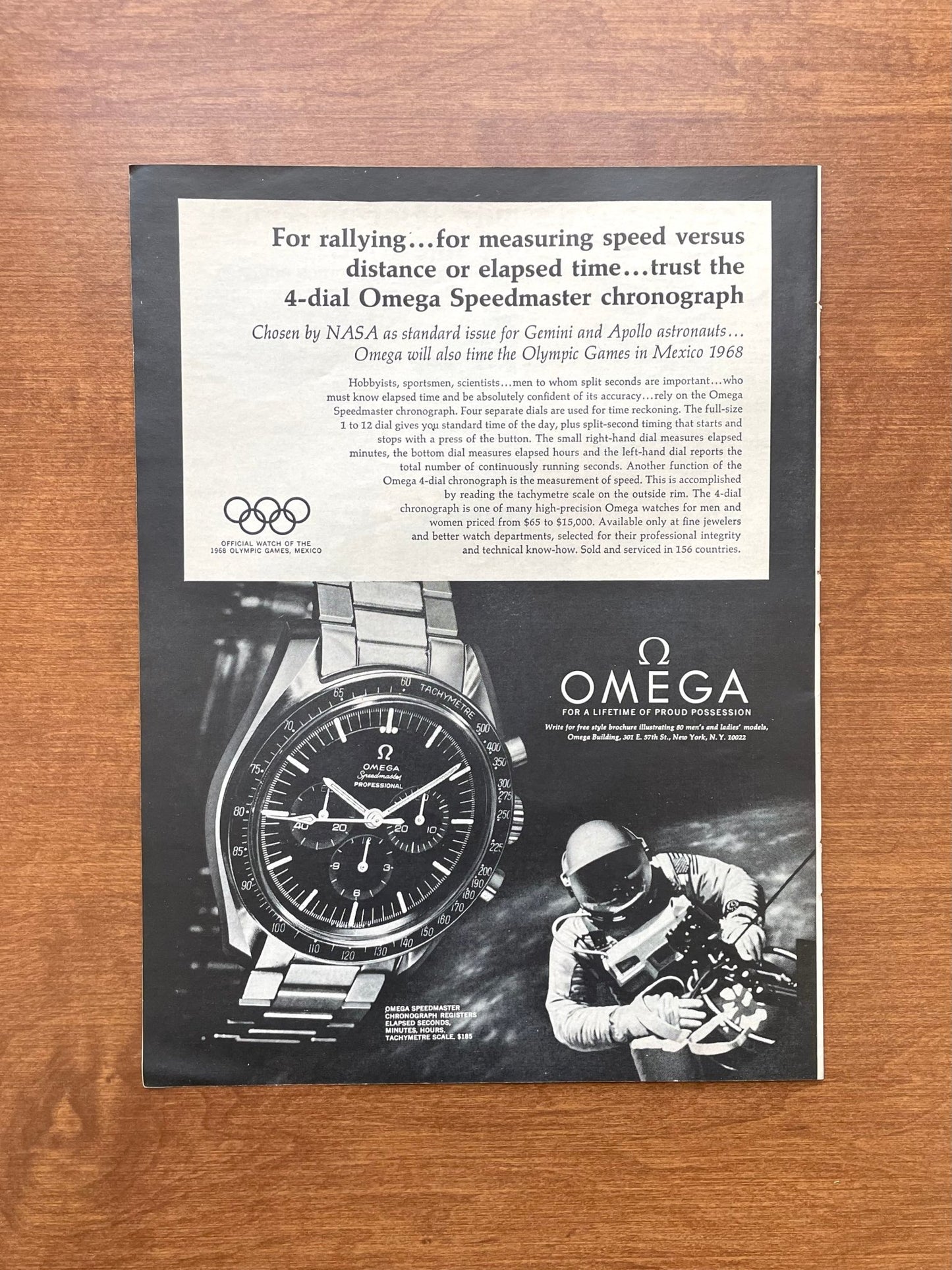 1967 Omega Speedmaster "dead - reckoning navigation" Advertisement