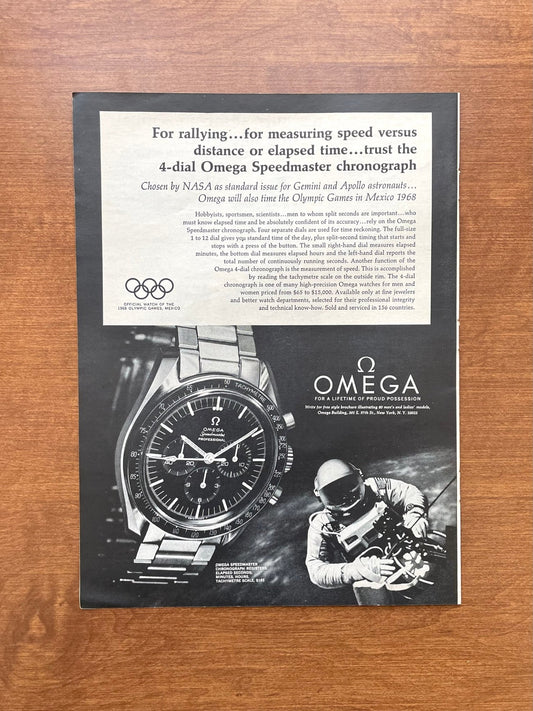 1967 Omega Speedmaster "dead - reckoning navigation" Advertisement
