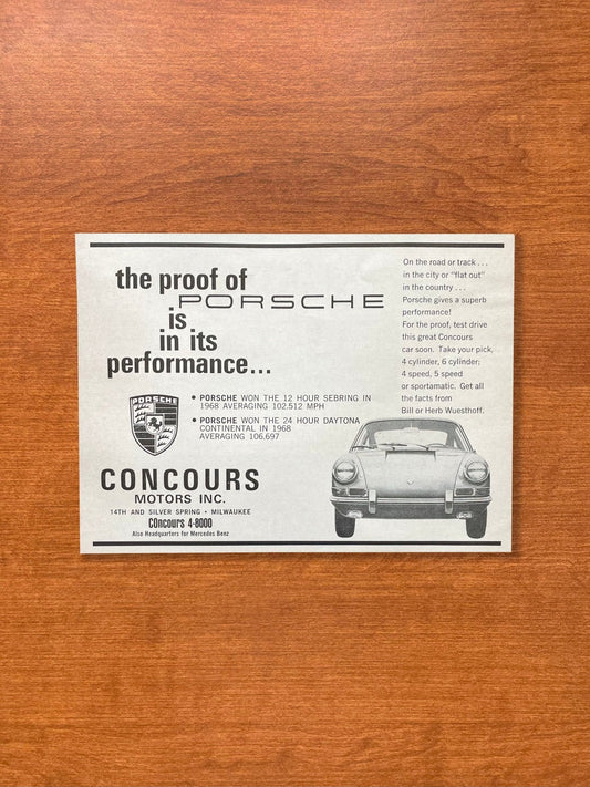 1967 Porsche "Proof... is in its performance..." Advertisement