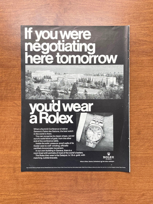 1967 Rolex Datejust Ref. 1601 "negotiating here tomorrow..." Advertisement