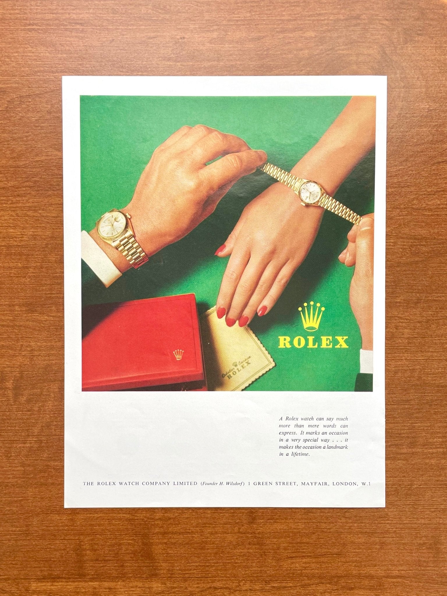 1967 Rolex Day Date Ref. 1803 and Lady Datejust Advertisement