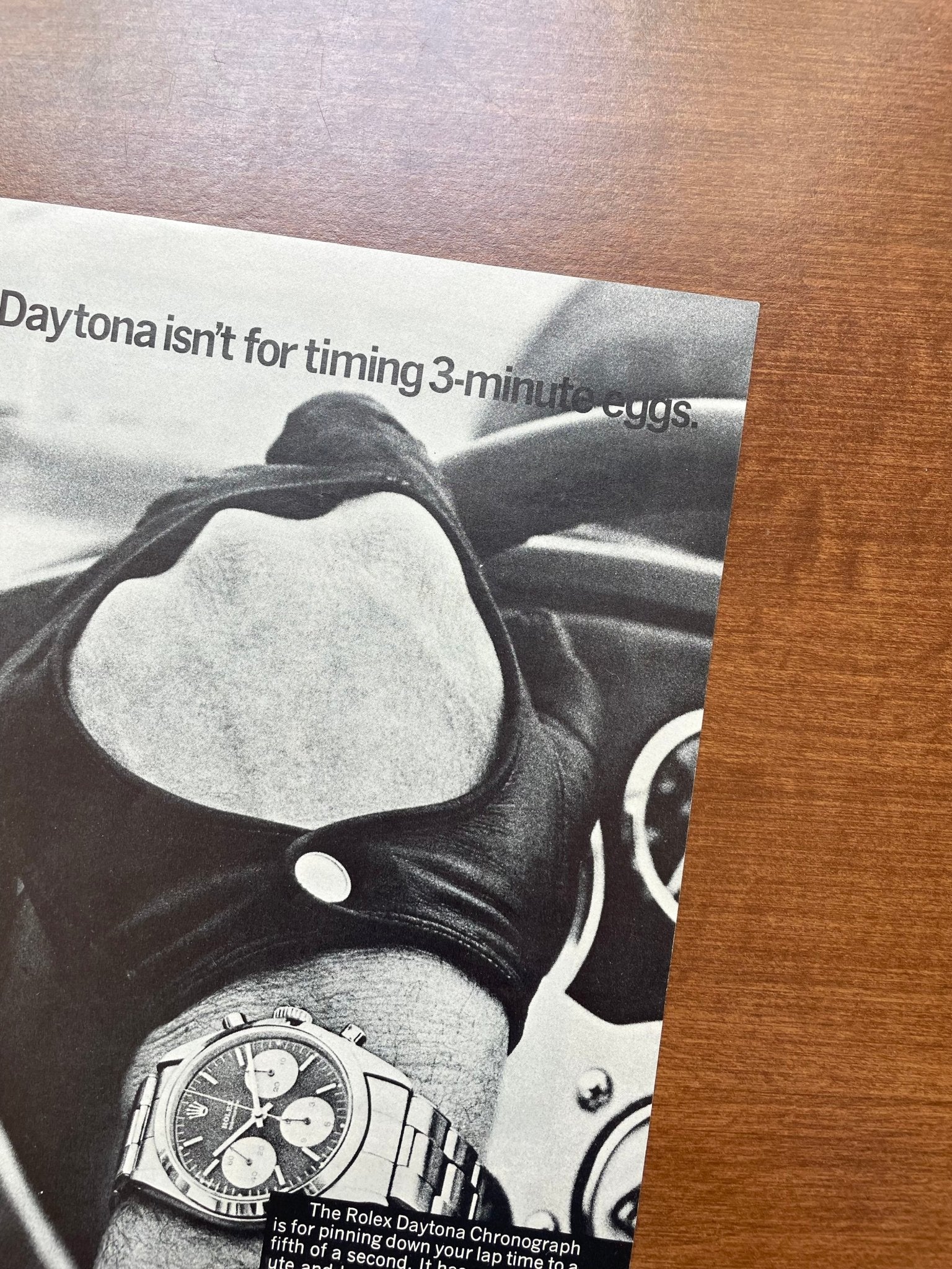 1967 Rolex Daytona "isn't for timing 3 - minute eggs." Advertisement